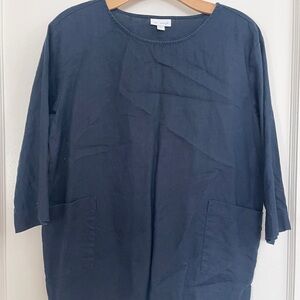 JJill Navy Blue Linen Shirt